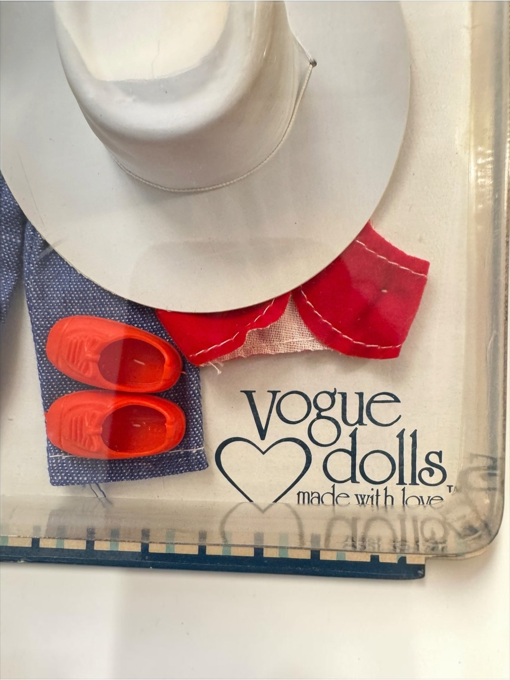 Vintage Ginny Doll Cowgirl Outfit Jeans Gingham, Cowboy Hat NWT - Picture 4 of 6